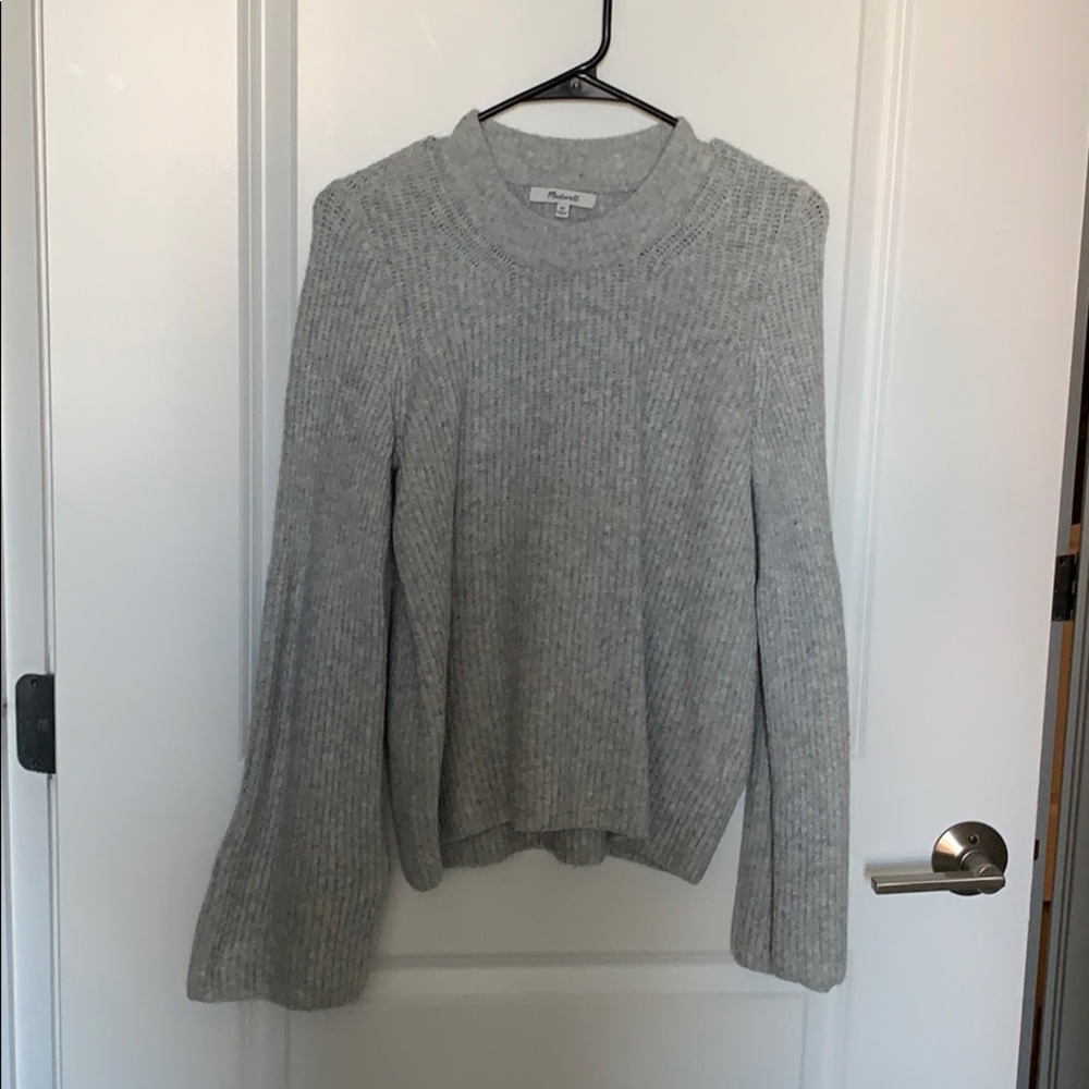 Madewell slouchy bell-shaped sleeve sweater.